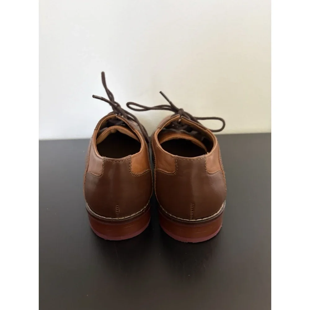 Johnston & Murphy Conard Saddle Dress Shoes Brown Leather Big Kids Boys 3